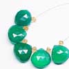 Natural Green Onyx Faceted Heart Drops Briolette Beads 5 Beads - 14mm Pair 